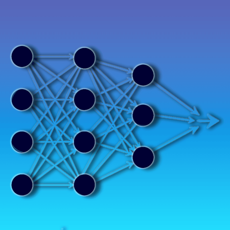 TDBC AI Analytic Algorithm: predictive condition change insights from biomarker data Neural network diagram symbolizing TDBC’s AI analytic algorithm that transforms biomarker data into predictive condition change alerts for clinicians and carers.