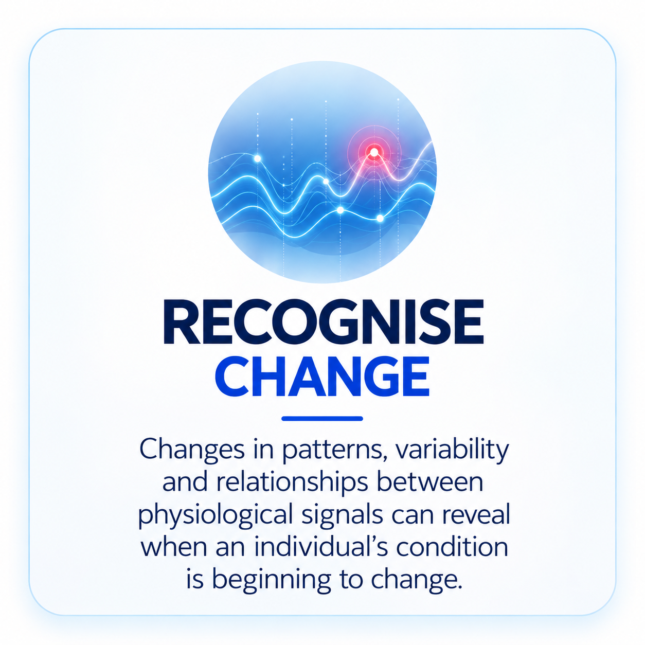 Recognise change in the individual's physiological signals